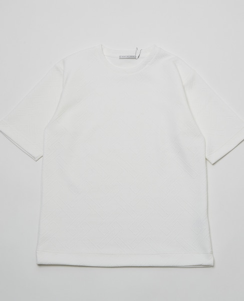 3Dジャガード5分袖クルーネックTシャツ 詳細画像 杢グレー 9