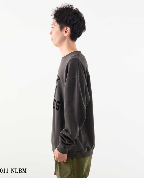 《別注》【SCREEN STARS/スクリーンスターズ】flocky print Faded blk C/N sweatshirt 詳細画像 ブラック 3