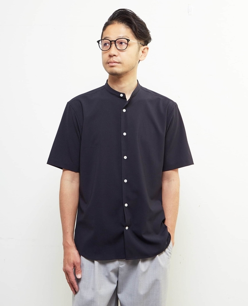 トラベストトロピカルバンドカラー半袖シャツ 詳細画像 ネイビー 1