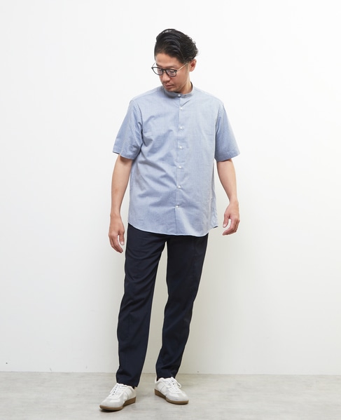 スモールジオパターン半袖ワイドカラーシャツ 詳細画像 ブルー 5
