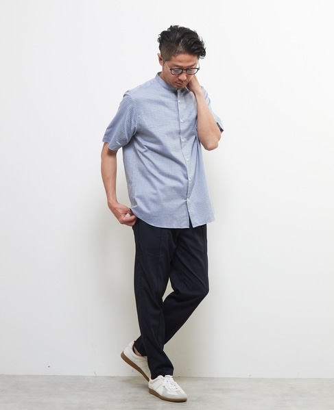 スモールジオパターン半袖ワイドカラーシャツ 詳細画像 ブルー 6