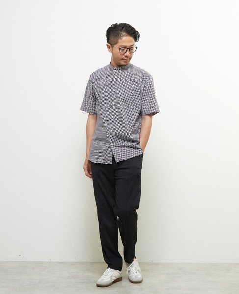 スモールジオパターン半袖ワイドカラーシャツ 詳細画像 ブラウン 5