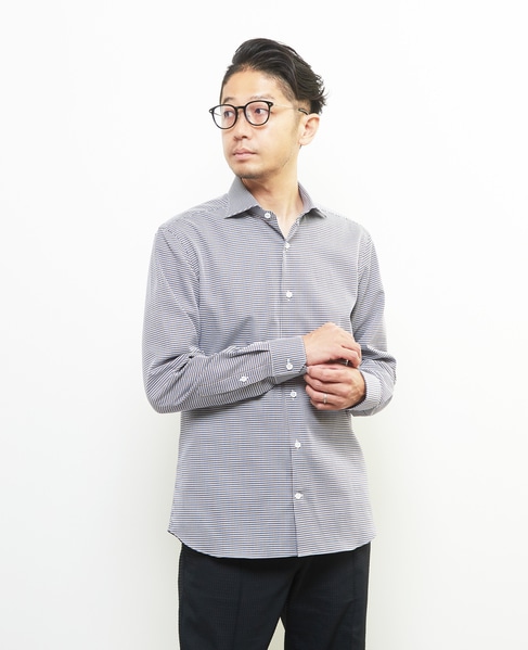 HITOYOSHIダブルネーム ｜ ジオメトリックパターンワイドカラーシャツ 詳細画像 ダイヤ柄 10