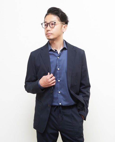 ドットエアーサッカーエアリージャケット(セットアップ可) 詳細画像 ネイビー 10