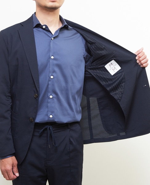 ドットエアーサッカーエアリージャケット(セットアップ可) 詳細画像 ネイビー 8