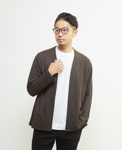 パリネチドリボタンレスカーディガン 詳細画像 ブラウン 1