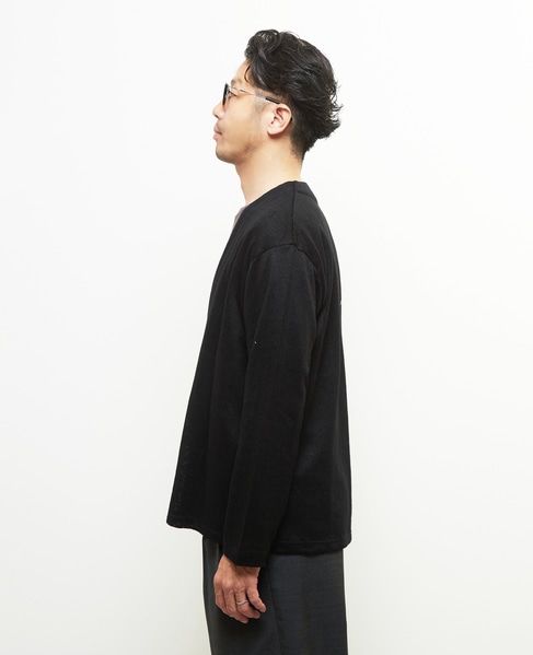 ジャガードメッシュボタンレスカーディガン 詳細画像 セージ 3