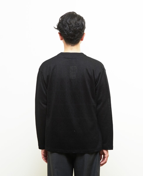 ジャガードメッシュボタンレスカーディガン 詳細画像 セージ 4