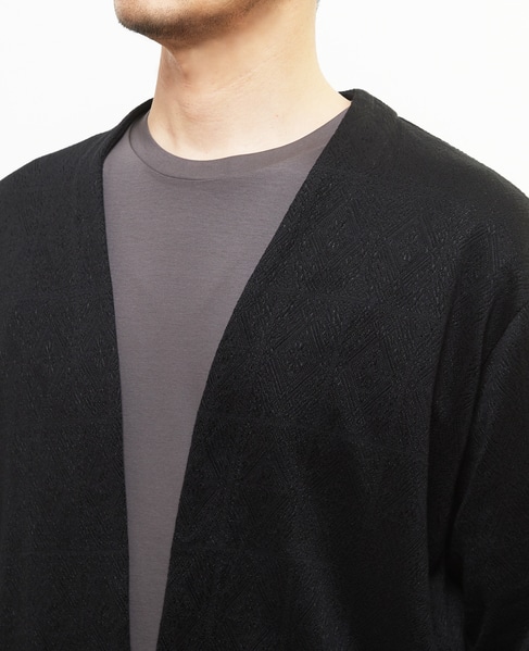 ジャガードメッシュボタンレスカーディガン 詳細画像 セージ 6