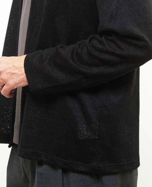 ジャガードメッシュボタンレスカーディガン 詳細画像 セージ 7