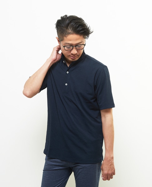 リランチェチドリ 半袖ワンピースカラーポロシャツ | ストレッチ / 吸水速乾 / 防シワ 詳細画像 ネイビー 1