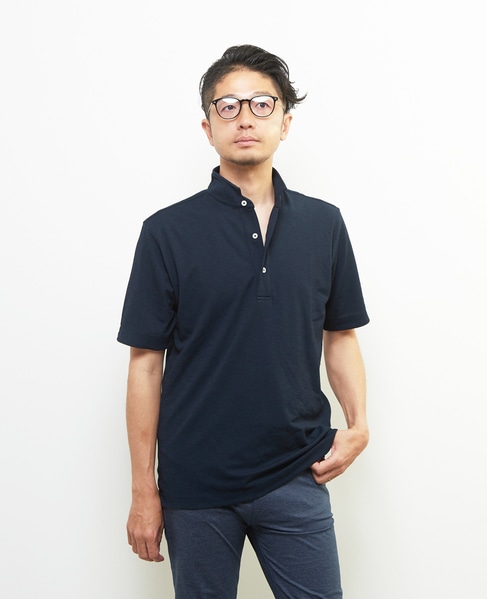 リランチェチドリ 半袖ワンピースカラーポロシャツ | ストレッチ / 吸水速乾 / 防シワ 詳細画像 ネイビー 2