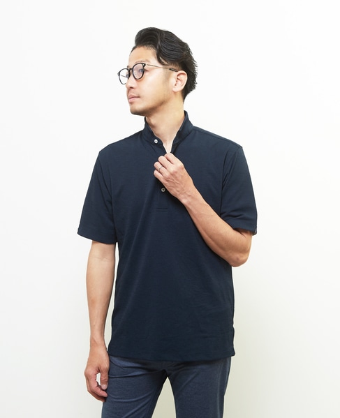 リランチェチドリ 半袖ワンピースカラーポロシャツ | ストレッチ / 吸水速乾 / 防シワ 詳細画像 ネイビー 3