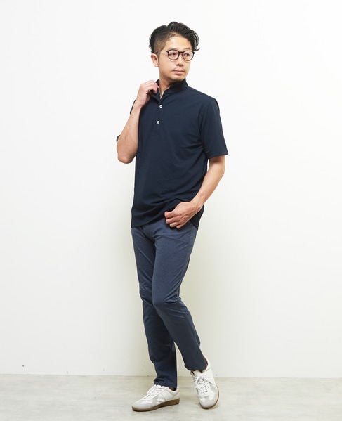 リランチェチドリ 半袖ワンピースカラーポロシャツ | ストレッチ / 吸水速乾 / 防シワ 詳細画像 ネイビー 7