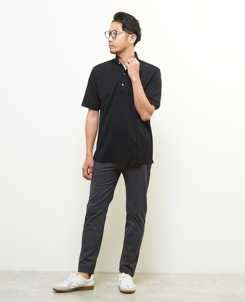 リランチェチドリ 半袖ワンピースカラーポロシャツ | ストレッチ / 吸水速乾 / 防シワ 詳細画像 ブラック 7