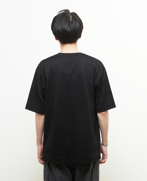 ヘリンボーンメッシュハーフスリーブTシャツ 詳細画像 ホワイト 4
