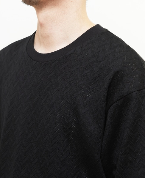 ヘリンボーンメッシュハーフスリーブTシャツ 詳細画像 ホワイト 6