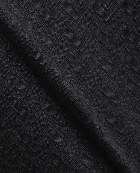 ヘリンボーンメッシュハーフスリーブTシャツ 詳細画像 ブラック 4