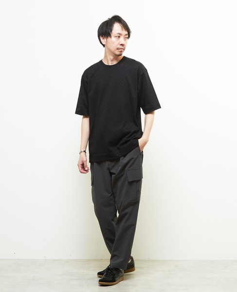 ヘリンボーンメッシュハーフスリーブTシャツ 詳細画像 ブラック 6