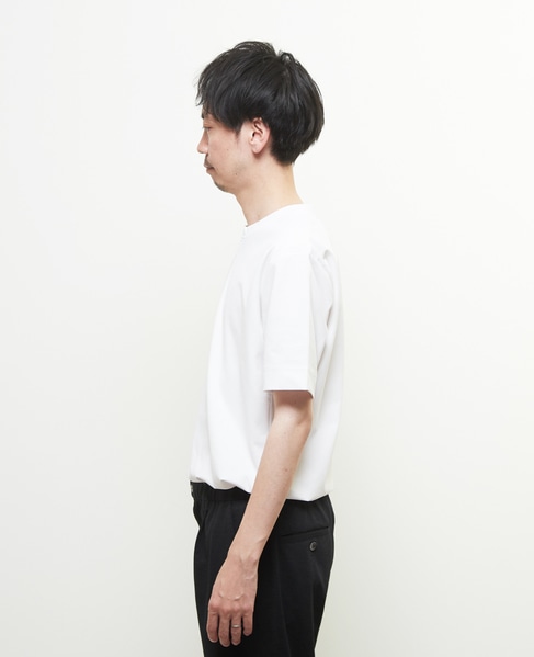 ダイヤモンドメッシュ半袖キーネックTシャツ 詳細画像 ホワイト 3