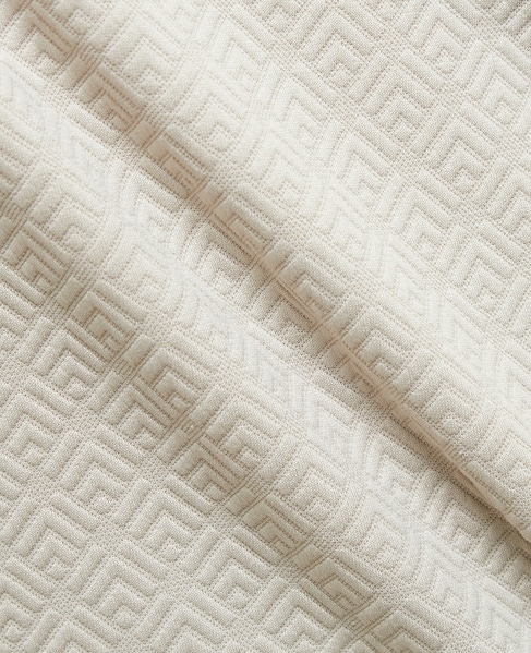 ジオメトリックブリスターVネックハーフスリーブTシャツ 詳細画像 ベージュ 4