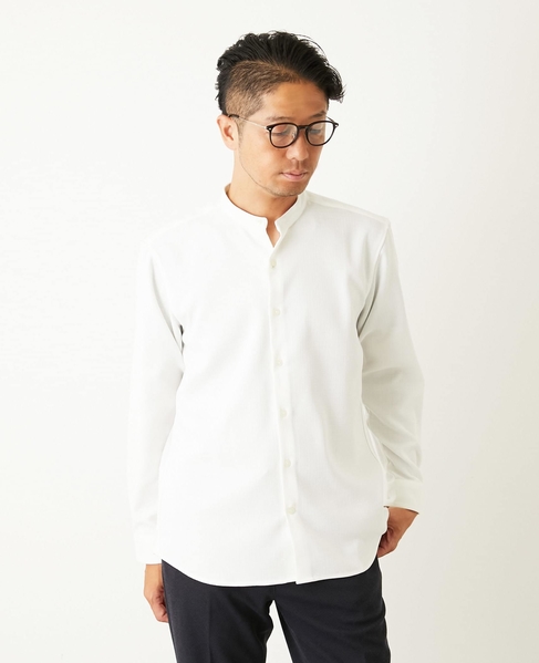 ウーリースラブオックス スタンダードバンドカラーシャツ 詳細画像 ホワイト 16