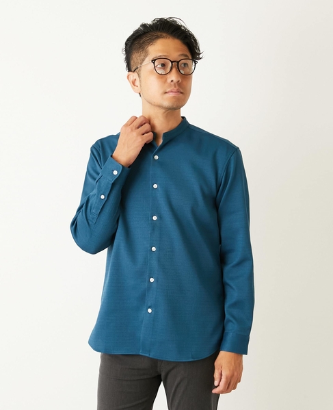 ウーリースラブオックス スタンダードバンドカラーシャツ 詳細画像 ホワイト 21