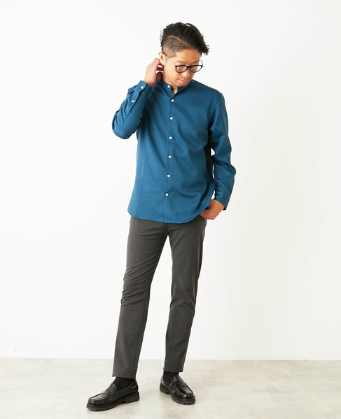 ウーリースラブオックス スタンダードバンドカラーシャツ 詳細画像 ホワイト 24