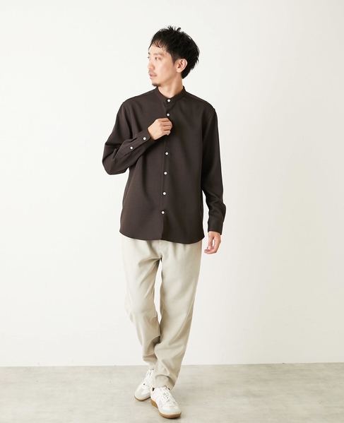 ウーリースラブオックス スタンダードバンドカラーシャツ 詳細画像 ホワイト 29