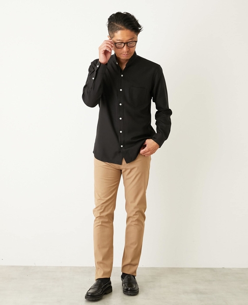 スリムフィットワンピースカラーシャツ 詳細画像 レッド 25