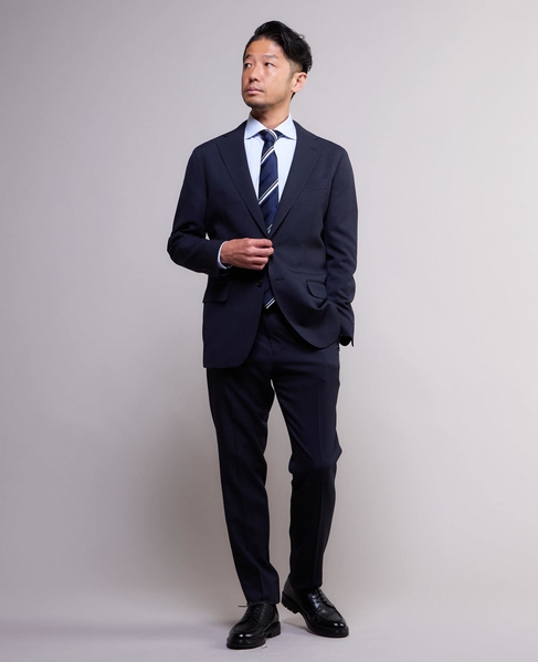 HITOYOSHIダブルネーム ｜ プレミアムコットンジャージ ワイドカラーシャツ 詳細画像 ブルー 17