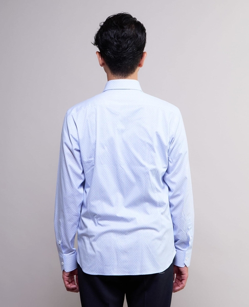 HITOYOSHIダブルネーム ｜ プレミアムコットンジャージ ワイドカラーシャツ 詳細画像 ブルー 4