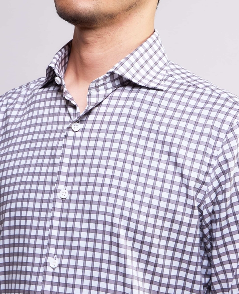 HITOYOSHIダブルネーム ｜ クラシカルチェック ワイドカラーシャツ 詳細画像 ホワイト 6