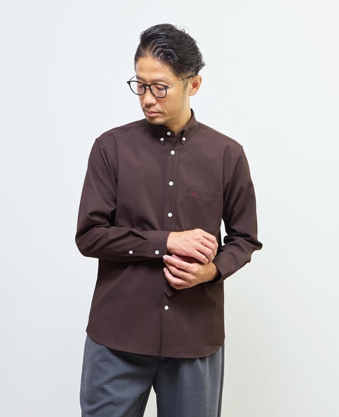 ドビーオックス スタンダードボタンダウンカラーシャツ 詳細画像 ブラウン 1