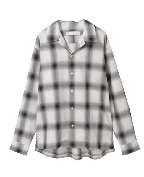 オンブレチェックオープンカラーシャツ 詳細画像 ライトグレー 11