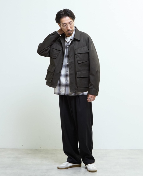 オンブレチェックオープンカラーシャツ 詳細画像 ライトグレー 20