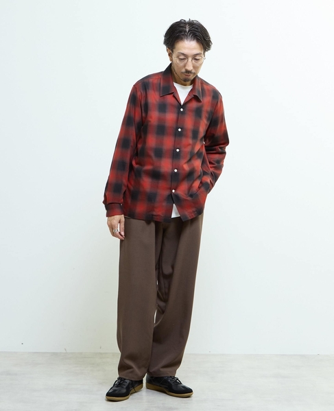 オンブレチェックオープンカラーシャツ 詳細画像 ライトグレー 23