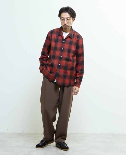 オンブレチェックオープンカラーシャツ 詳細画像 ライトグレー 24