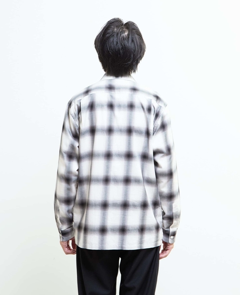 オンブレチェックオープンカラーシャツ 詳細画像 ライトグレー 4