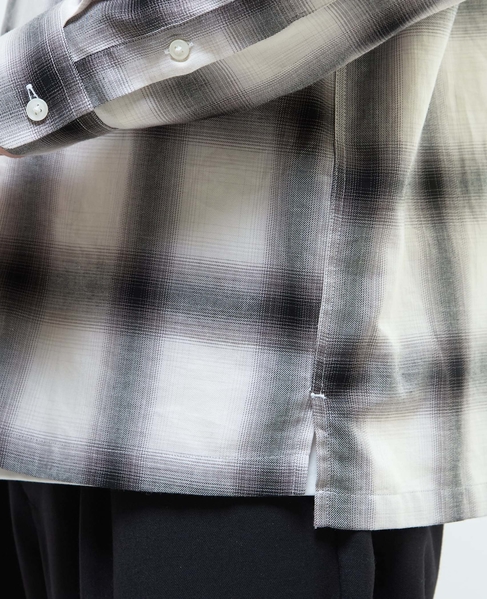 オンブレチェックオープンカラーシャツ 詳細画像 ライトグレー 8
