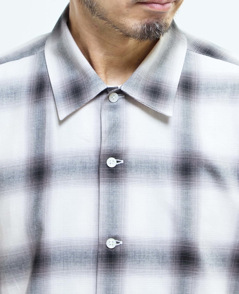オンブレチェックオープンカラーシャツ 詳細画像 ライトグレー 9