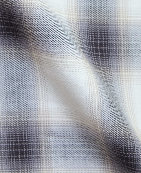 HITOYOSHIダブルネーム ｜ オンブレチェックバンドカラーシャツ 詳細画像 ライトグレー 10