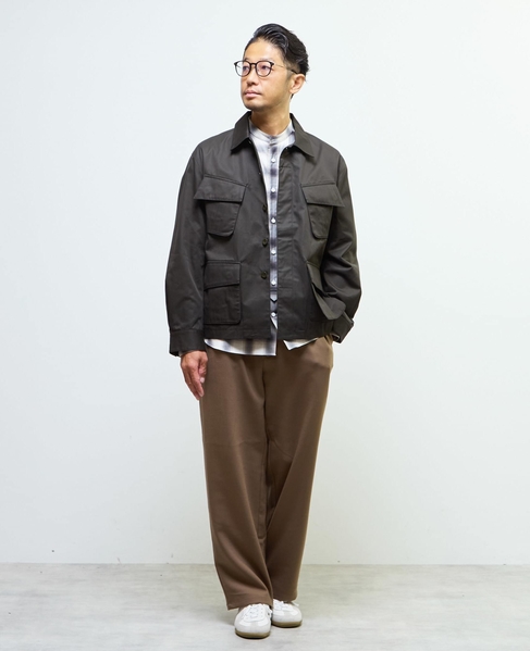 HITOYOSHIダブルネーム ｜ オンブレチェックバンドカラーシャツ 詳細画像 ライトグレー 17