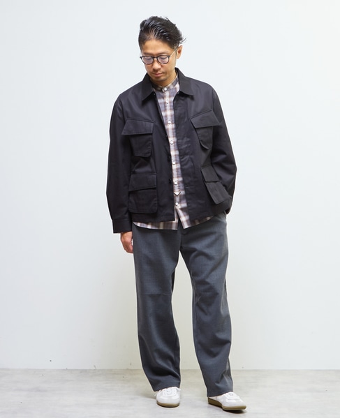 HITOYOSHIダブルネーム ｜ オンブレチェックバンドカラーシャツ 詳細画像 ライトグレー 23