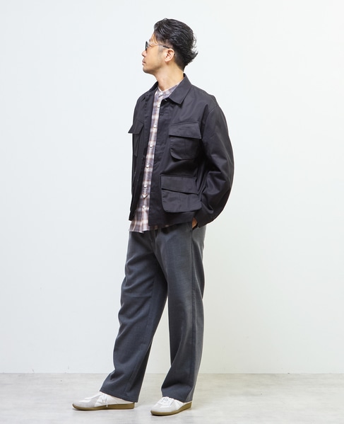 HITOYOSHIダブルネーム ｜ オンブレチェックバンドカラーシャツ 詳細画像 ライトグレー 24