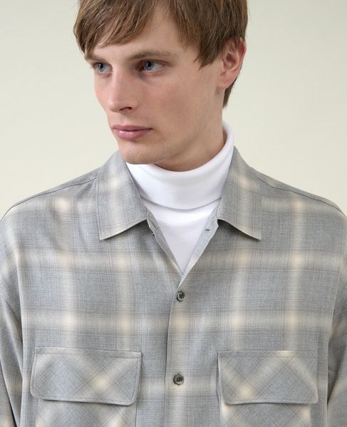 【1978 MEN'S MELROSE】ダブルポケットシャツ 詳細画像 グレー 6