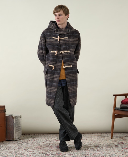 【1978 MEN'S MELROSE】ボンディングダッフルコート 詳細画像 ネイビーチェック 1