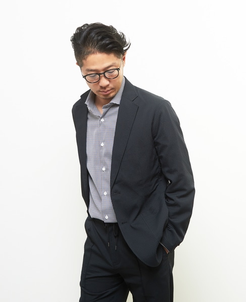 ドットエアーサッカーエアリージャケット(セットアップ可) 詳細画像 ネイビー 16