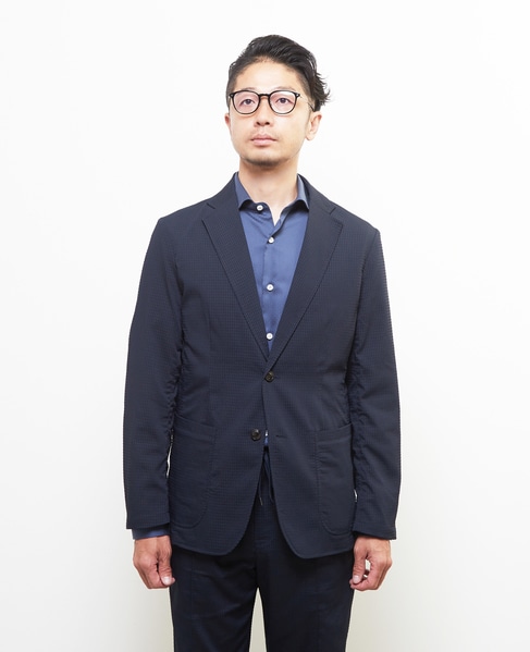 ドットエアーサッカーエアリージャケット(セットアップ可) 詳細画像 ネイビー 2