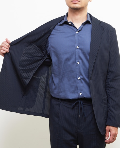 ドットエアーサッカーエアリージャケット(セットアップ可) 詳細画像 ネイビー 7